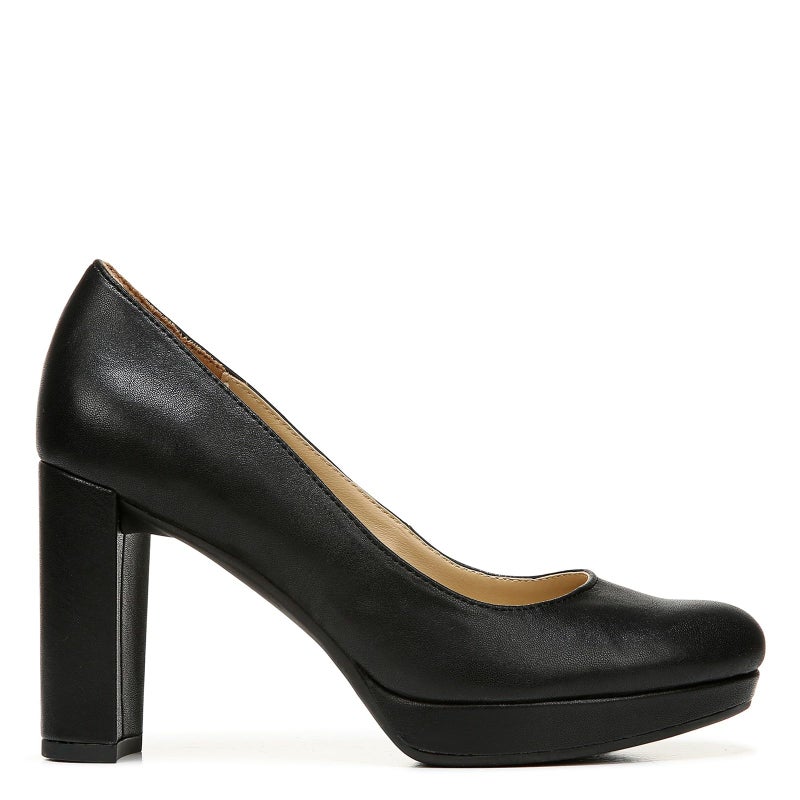 Naturalizer Womens Berlin Chunky High Heel Platform Pump,Black Smooth,10 Wide - Image 4